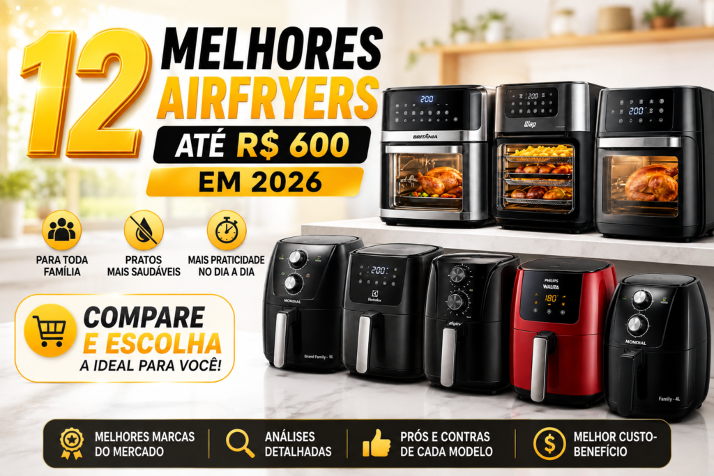 12 melhores Airfryer até R$ 600,00 em 2026