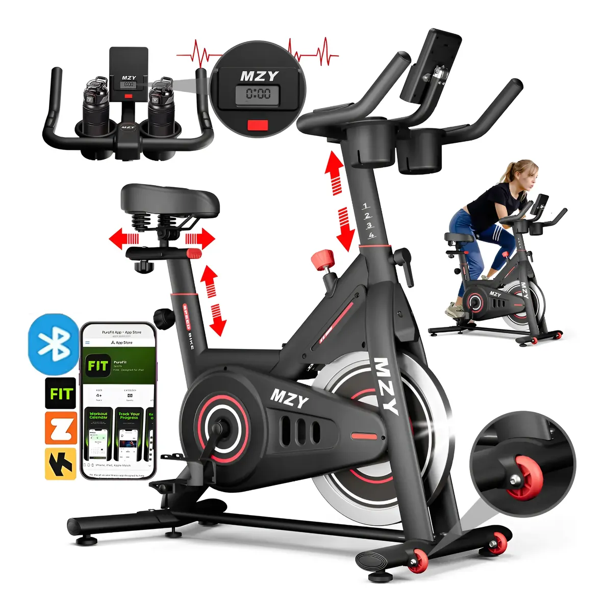 Bicicleta spinning Kwikwi Dinâmic com Bluetooth