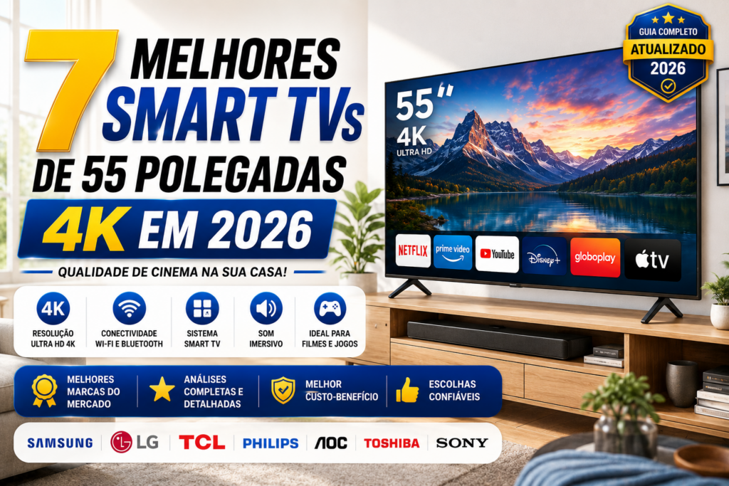 Melhores Smart TVs de 55 Polegadas 4K em 2026