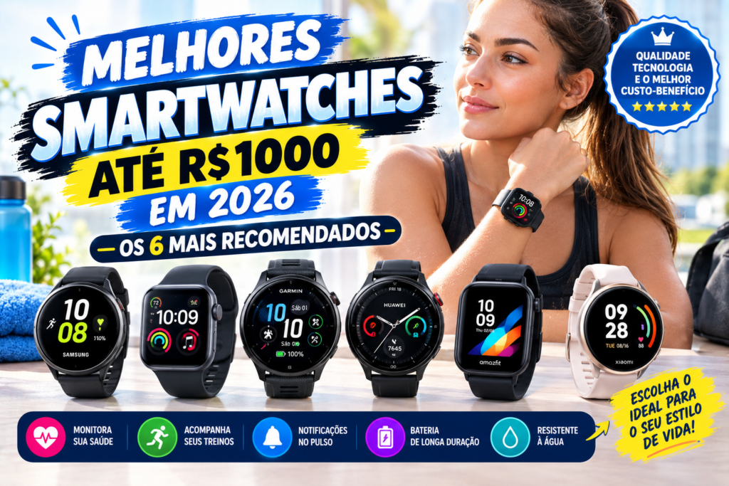 Melhores Smartwatches até R$1000 em 2026: os 6 Mais Recomendados