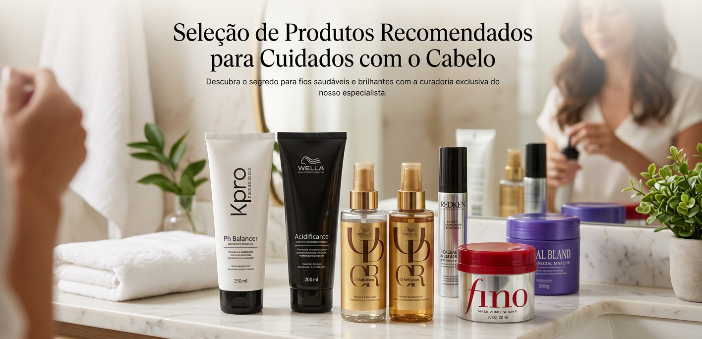Seleção de produtos recomendados para hidratar e cuidar do cabelo
